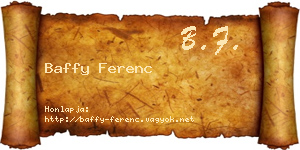 Baffy Ferenc névjegykártya