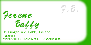 ferenc baffy business card